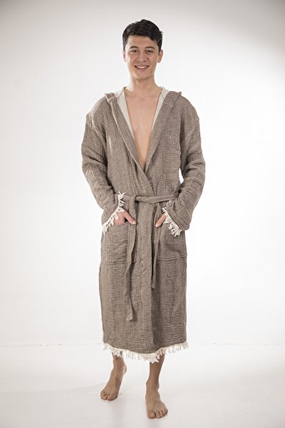 Alexander Deseo 4 Kat Müslin Kapşonlu Bornoz