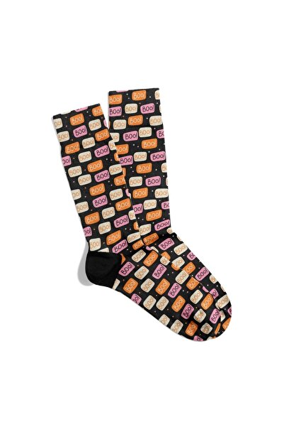 Eğlenceli Çoraplar Fun Socks Unisex Booo V2 Popart Pattern Printed Socks Ecso...