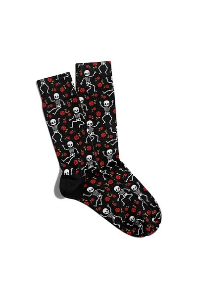 Eğlenceli Çoraplar Fun Socks Unisex Skull Rose Detail Printed Socks Ecsoket238