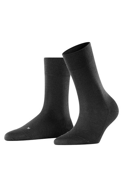 FALKE Damen Socken - Sensitive New York, Bündchen, Logo, einfarbig, lang