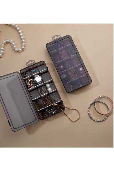 naque 15-Compartment Jewelry Organizer - Ring and Earring Box with Removable ...