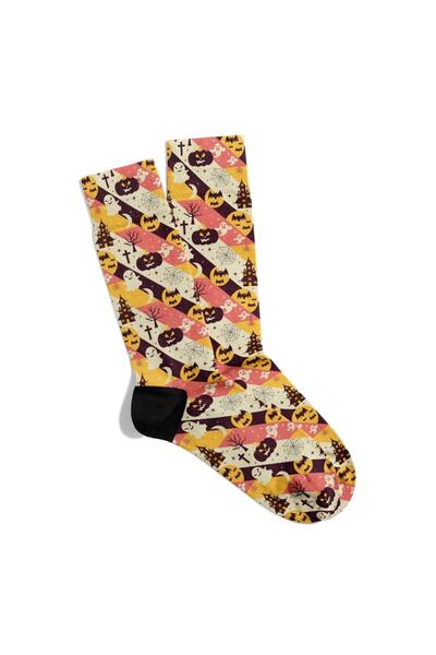 Eğlenceli Çoraplar Забавни чорапи, унисекс, цветни, с мотив за Хелоуин, 2 чиф...