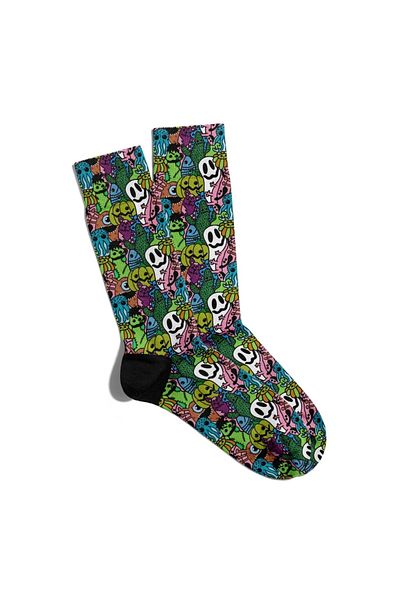 Eğlenceli Çoraplar Fun Socks Unisex Halloween Pattern Printed Socks Ecsoket197