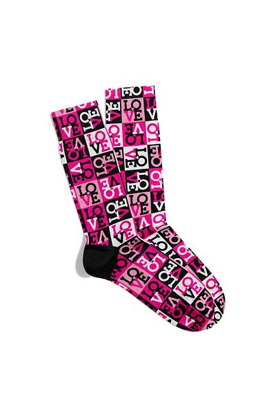 Eğlenceli Çoraplar Fun Socks Unisex Love Love Ask Love Pattern Printed Socks Ecsoket482