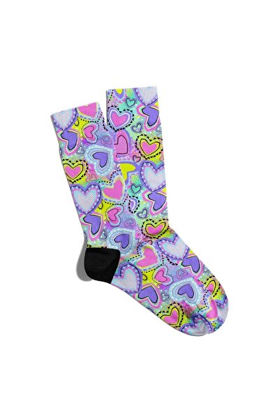 Eğlenceli Çoraplar Fun Socks Unisex Popart Love Ask Printed Socks Ecsoket161