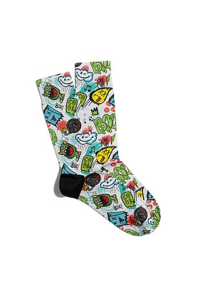 Eğlenceli Çoraplar Fun Socks Unisex Some Fun Cool Popart Printed Socks Ecsoket296
