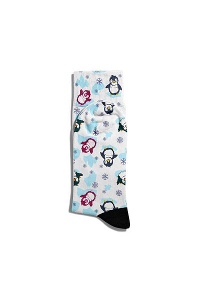 Eğlenceli Çoraplar Fun Socks Unisex Snowflake Penguin Printed Socks Ecsoket142