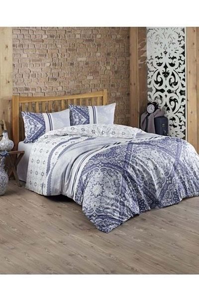 Kristal By Taç 100% Cotton Ranforce Μονό Σετ ύπνου-dilay Blue