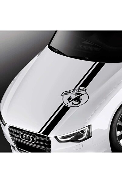 cnpromosyon Abarth Logo Kaput Şerit Sticker Araba Oto Etiket, Aksesuar, Tunin...
