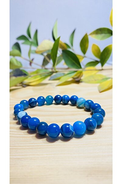 Generic Brand Original Blue Agate Stone Unisex Bracelet