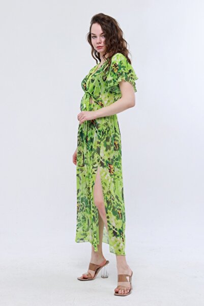 Bolder Valentina Green Pattern Beach Dress