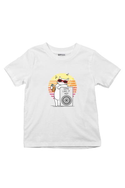 GreenMint تي شيرت للأطفال White Cat Revelation - Some Like It Hot_ks1548