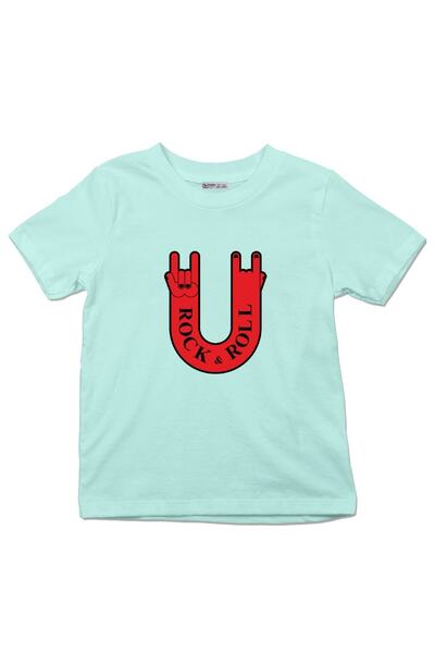 GreenMint تي شيرت للأطفال روك اند رول هاند.عشاق موسيقى الروك.مهرجان روك_em2426