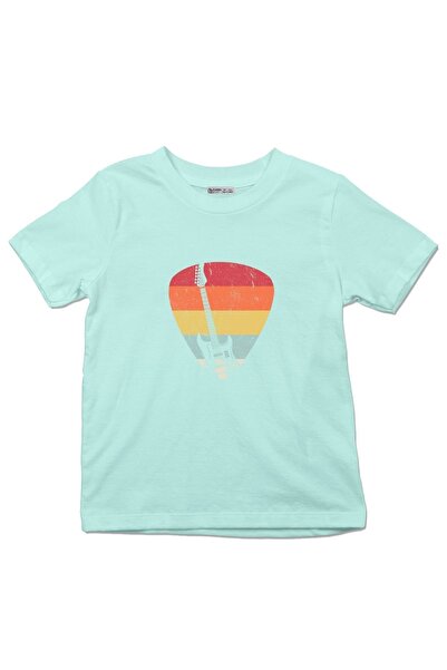 GreenMint تي شيرت للأطفال منتج اختيار الجيتارتصميم ريترو_em1576