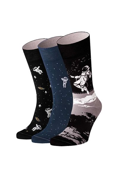 von Jungfeld 3er Pack Herren Socken - Motivsocken, Geschenkbox, gemischte Farben
