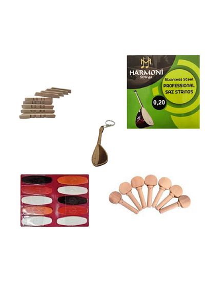 harmoni strings سلك ربط (0.20 مقبض طويل) 7 قطع مثقاب Akgürgen + 10 قطع ثقب + 4 قطع عتبة + سلسلة مفاتيح