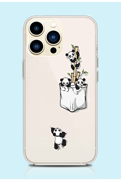 Powerfox Iphone 14 Pro Max Uyumlu Pandalar Şeffaf Telefon Kılıfı
