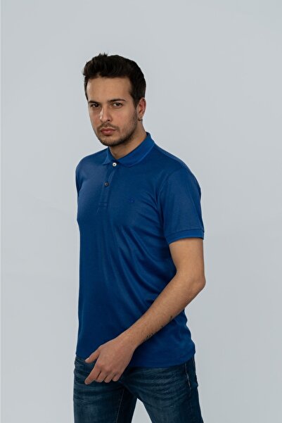 Moda Işık Polo ovratnik tamnoplava Sa deznom T-shirt