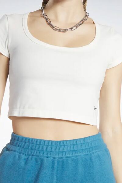 Reebok Cl Wde Jersey Top Beige Γυναικείο κοντομάνικο μπλουζάκι