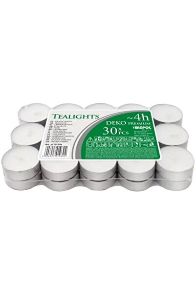 BISPOL 30 Lu Buhurdanlık Tea Light , 4saat Yanan Mum , Difizör Mumu , Kokusuz...