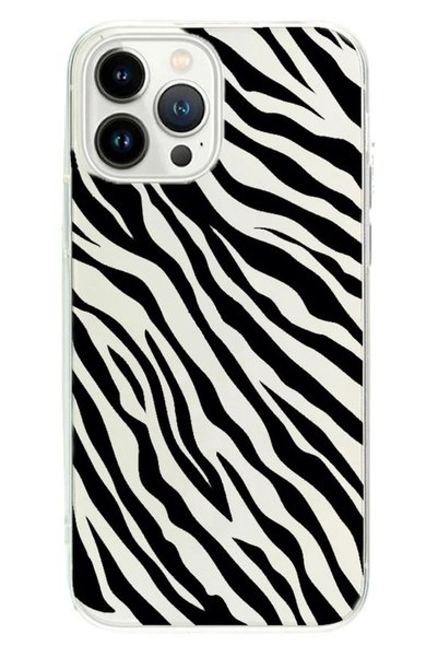 Powerfox iPhone 14 Pro Max Compatible Lines 3 Transparent Phone Case