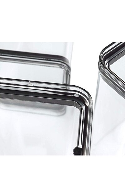 Comprox Bathroom Storage Container Rectangular 2.9lt 2&#Set of 39 Tablet/Detergent Container Box with Vacuum Lid Hard Mica