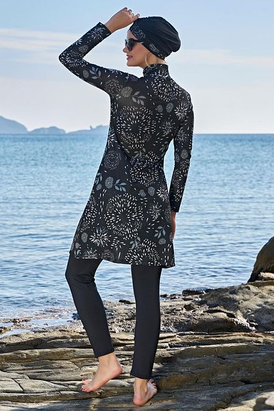 Ruko Maio Γυναικείο μακρυμάνικο Lycra μαύρο μαγιό Hijab 2c3t1n21-8