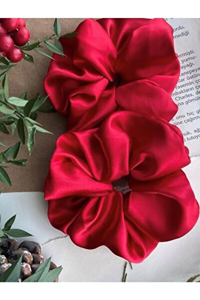 Nedi مجموعة إبزيم من الساتان الأحمر للسيدات مكونة من قطعتين