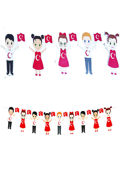 Parti dolabı 23 Nisan Elele Tutuşan Neşeli Çoçuklar Dekoratif Banner 23 Nisan Çoçuk Bayramı Ev Okul Süsleme