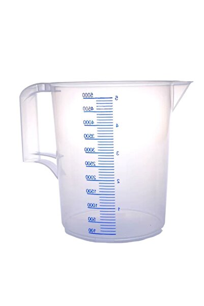 abnturk Büyük Boy 5 Litre Ölçek Kap Şeffaf Plastikten 100ml Taksimatlı Kırılm...