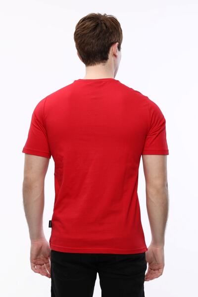 Uniprom Ανδρικό μπλουζάκι με λαιμόκοψη 100% βαμβακερό κόκκινο