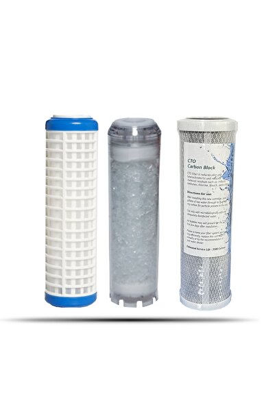 Evora Daire Bina Sayaç Girişi 3 Aşama Arıtma Filtresi Seti 10"