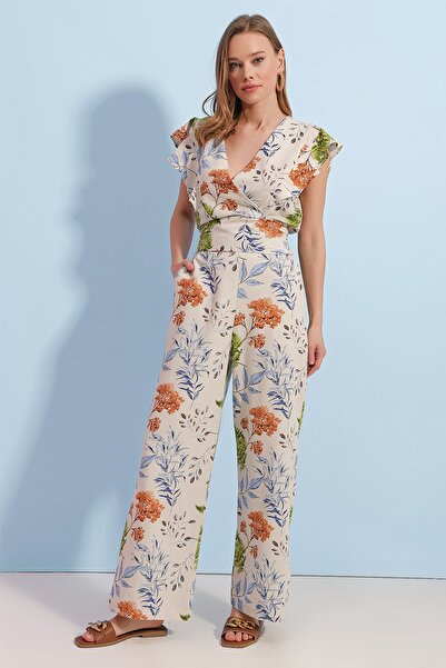 Pattaya Női virágmintás Gipe részletes vászon alsó felső készlet P23s191-1342