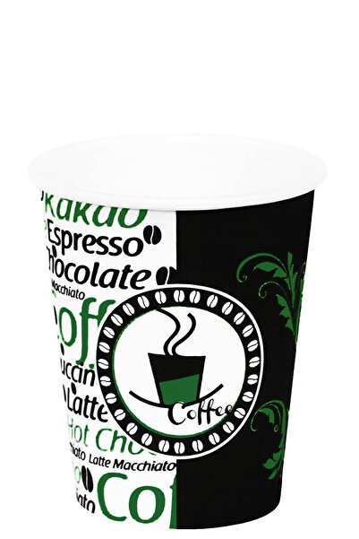 Afra Tedarik 7 Oz Paper Cup Green Vending Tea Paper Cup 180 Ml
