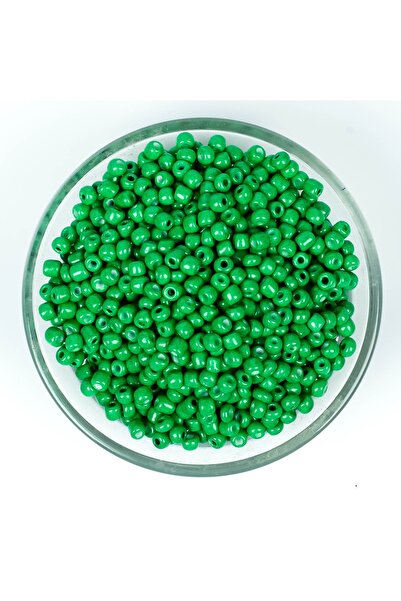 yfhobi 50 Gram - 4 Mm Yeşil Renk Büyük Boy Kum Boncuk, Takı Yapım Boncuğu, (5...