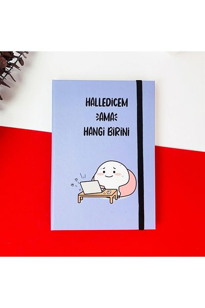 hediyeofisi Halledicem ولكن أي دفتر ملاحظات مطاطي ذو غطاء صلب مصمم