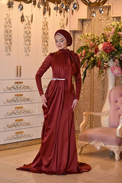 MAHİDEVRAN فستان سهرة أفرا بورجوندي