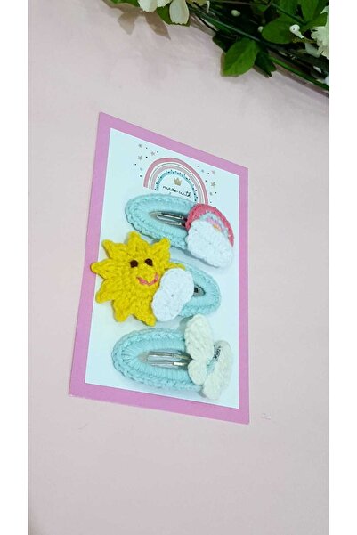 Kadın Girişimciler Atölyesi Set de 3 catarame pentru mesagerie de primăvară tricotate