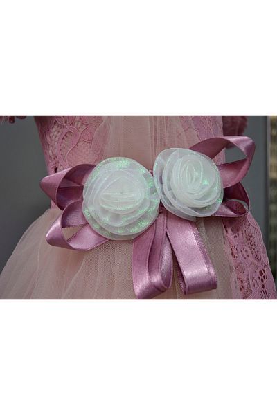 lillia Girl's Dress with Tutu Skirt and Shoulder Tulle Detail
