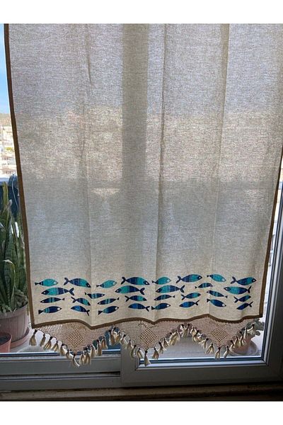 Mrmemo Hand Printed Lace Basement Linen Curtain