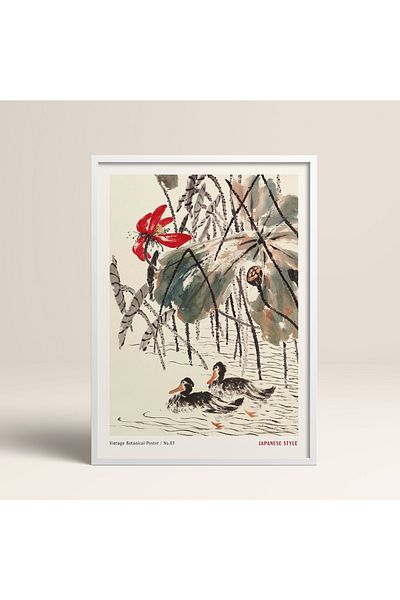HOMEPACK Επιτραπέζιο Πλαίσιο Ιαπωνικού Στιλ Nanbara Sakujiro 30x40cm 40x60cm 50x70cm Μαύρο Λευκό Ξύλο Jpn052