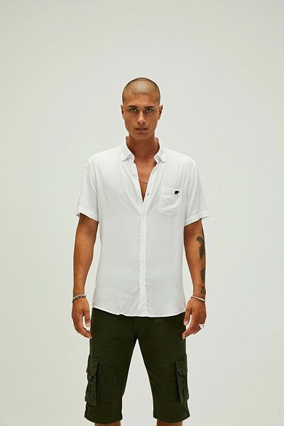 Bad Bear 220130001 Frank Collared Shirt - - White - S - St06316-white-s