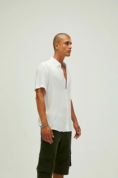 Bad Bear 220130001 Frank Collared Shirt - - White - S - St06316-white-s