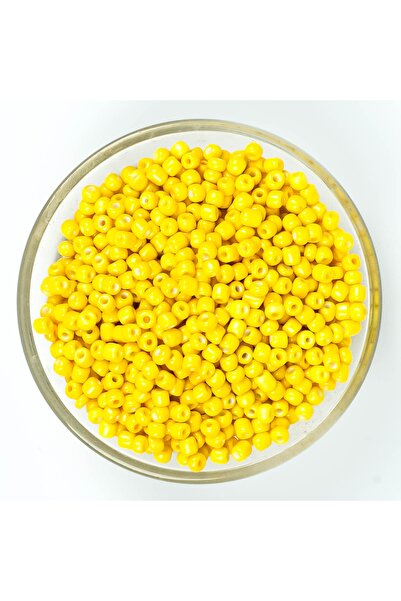 yfhobi 50 Gram - 4 Mm Sarı Renk Büyük Boy Kum Boncuk, Takı Yapım Boncuğu, (50...