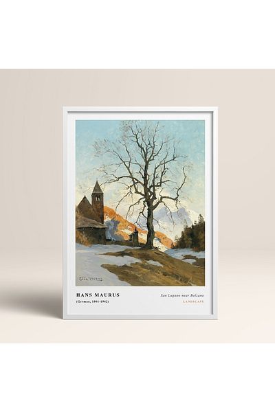 HOMEPACK Tablou cu rame din lemn alb Poster cu rame Decor artistic modern de perete (CLS002-WHITE-40X60)