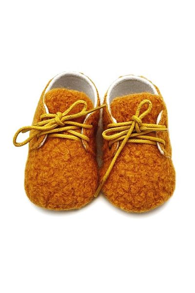 Panowill Design Girl Boy Baby Teddy Furry Yellow Handmade Shoes