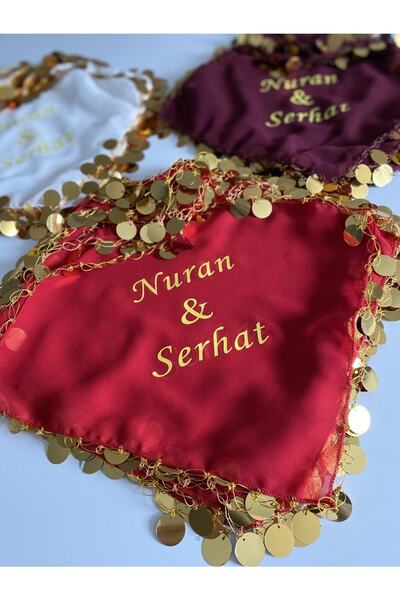 TAN EVENT Isimli Halay Mendili 10 Adet,baskılı Mendil,düğün,kına,sünnet Cemiy...