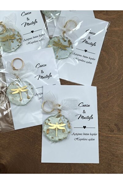 Masalsı Concept 25 Adet Epoksi Anahtarlık Düğün Kına Söz Nişan Hediyeliği Kar...
