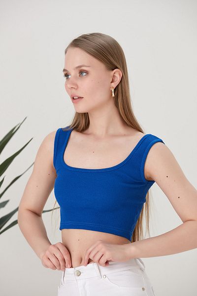 Cosy&Chic Γυναικεία Saks Strap Crop Top Μπλούζα