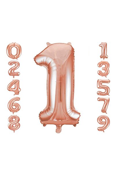 ikm balon 1 Rakam 34 Inç / 76 Cm Rose Gold Folyo Balon / Helyumlu Doluma Uygun